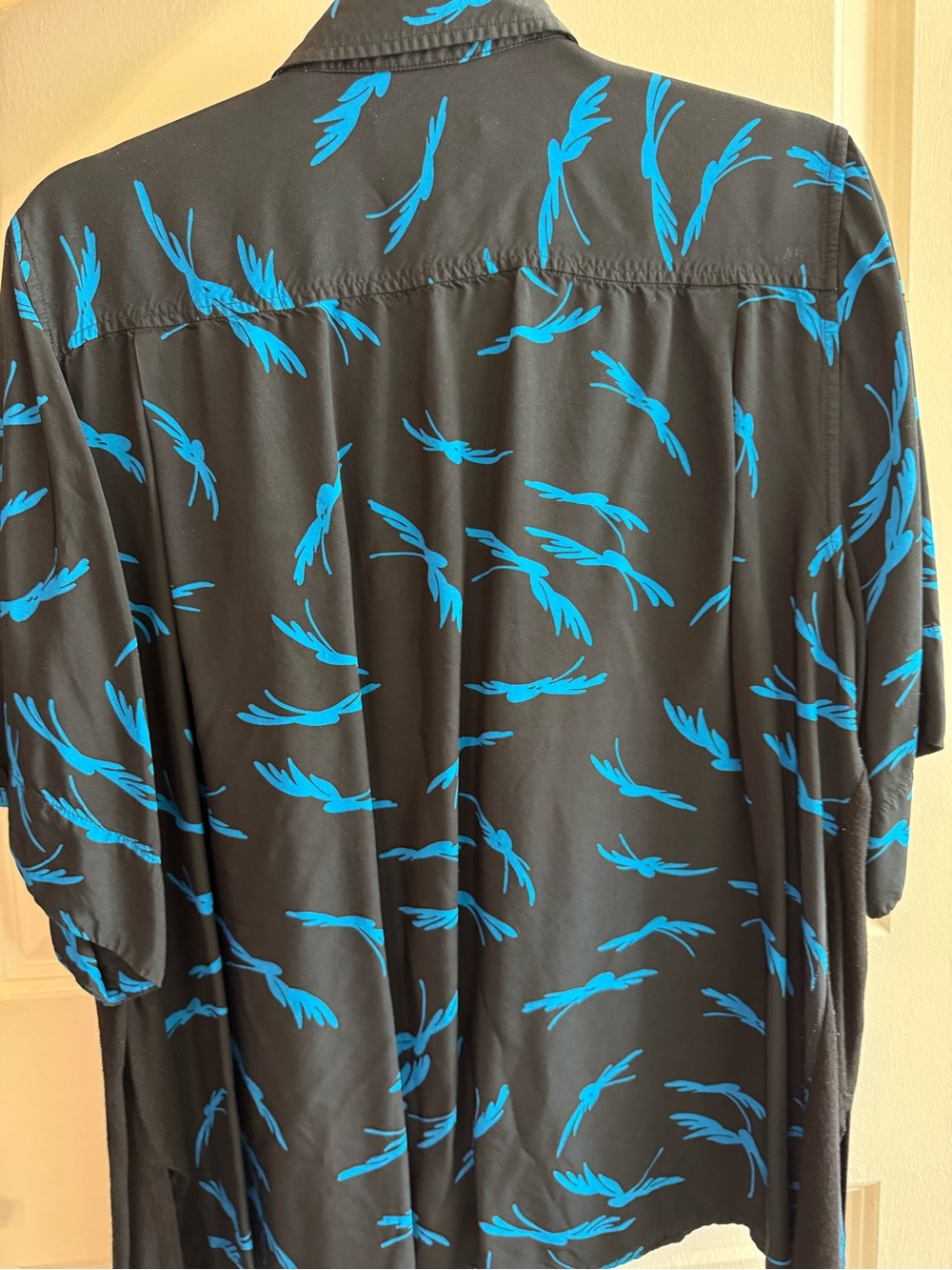 Equipment viscose Button-Up Short Sleeve Shirt - Black with Blue Print - Picture 2 of 5